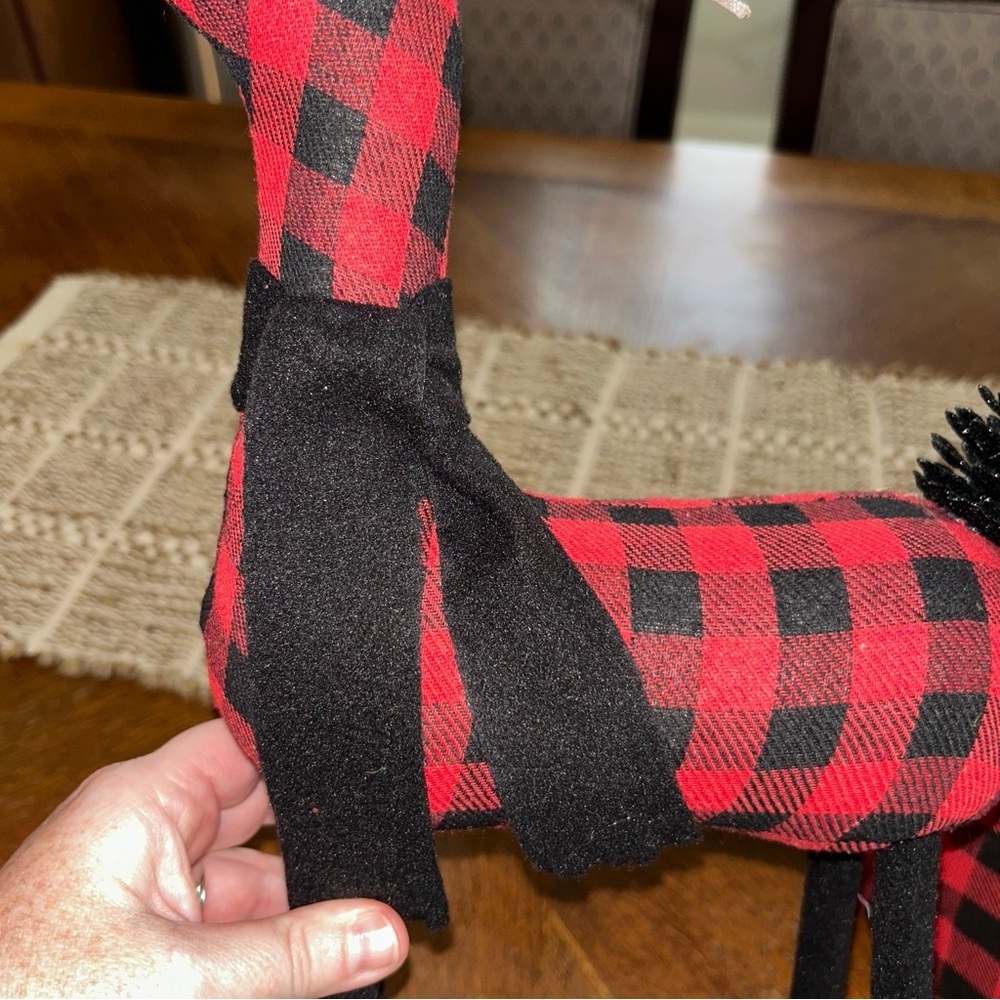 Buffalo Check Plaid Flannel Reindeer and Tree Set of 3 - Picture 5 of 7